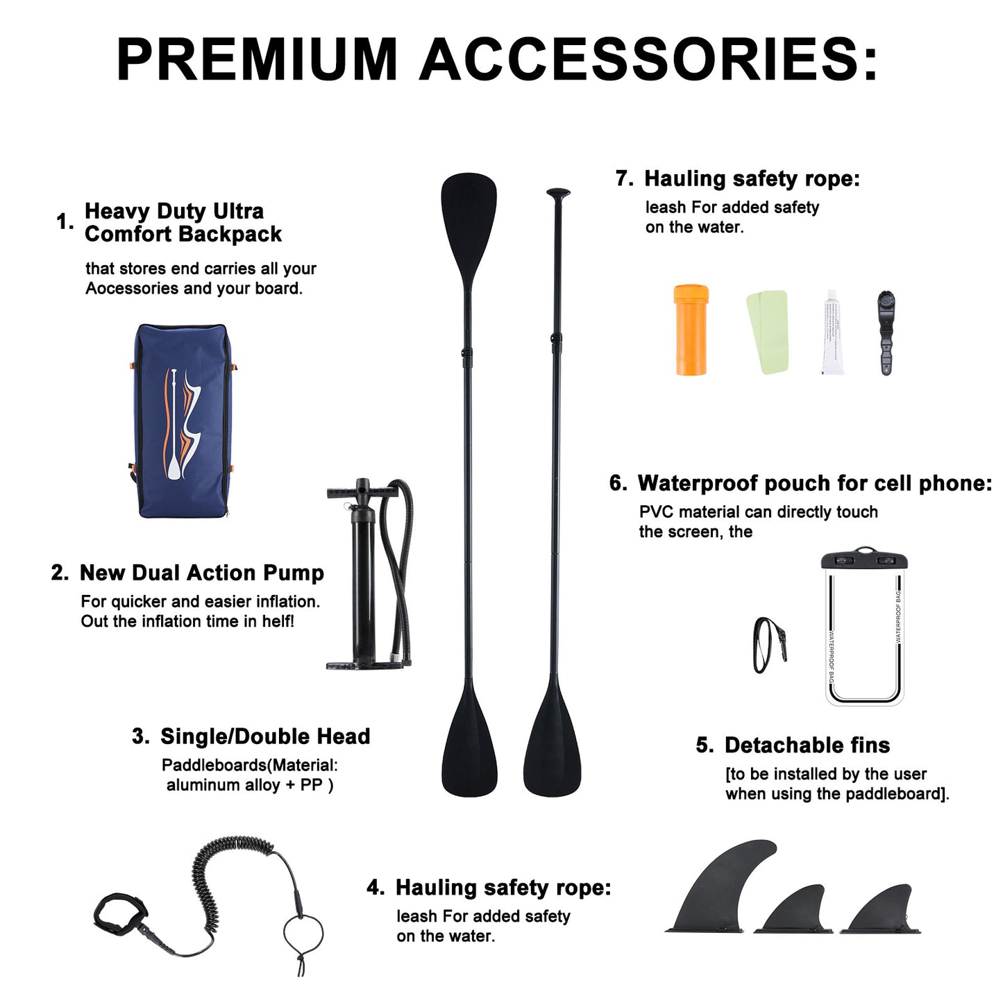 10’5” Inflatable Stand Up Paddle Board – Complete SUP Kit with Paddle, Leash, Pump & Backpack, Stable Non-Slip Deck for All Skill Levels